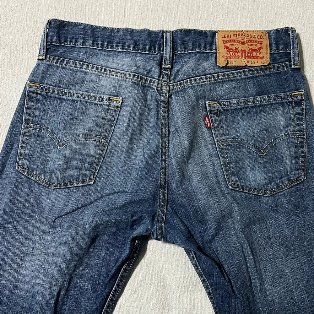 Levis 513‎ Mens 30x30 Slim Straight Denim Blue Jeans